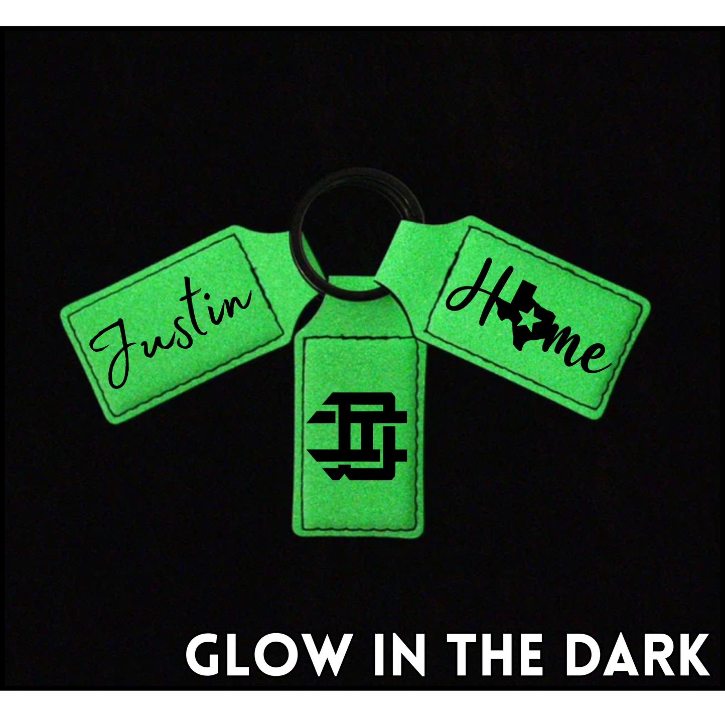 Customizable Leatherette Keychains | Laser Engraving included | Glow in the Dark