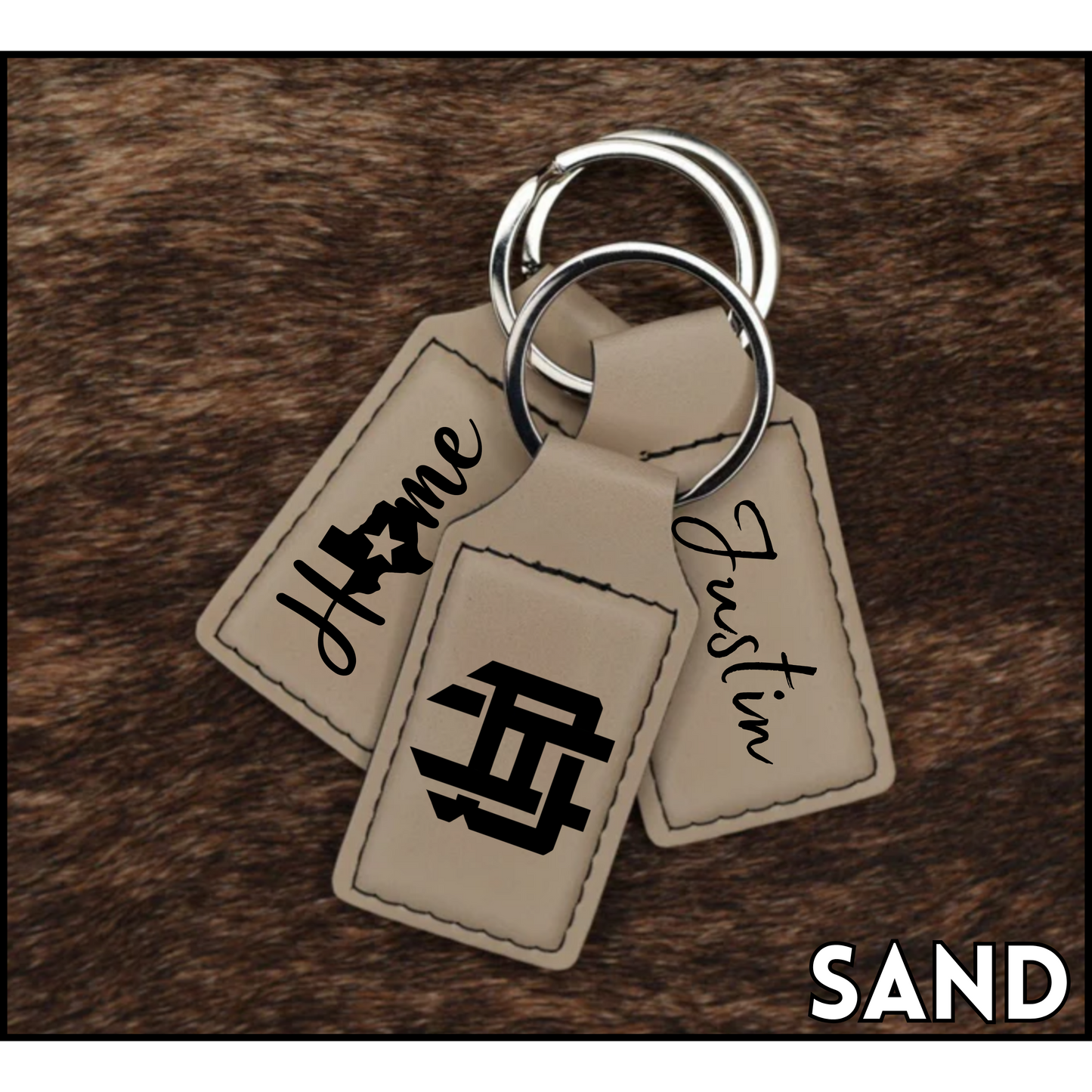 Customizable Leatherette Keychains | Laser Engraving included in Price | Many Colors