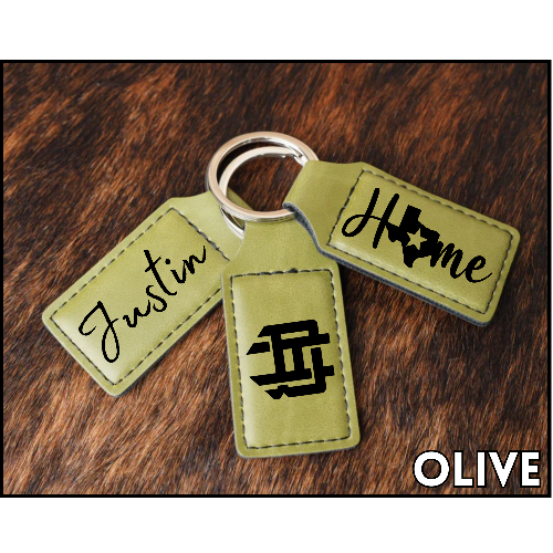 Customizable Leatherette Keychains | Laser Engraving included in Price | Many Colors