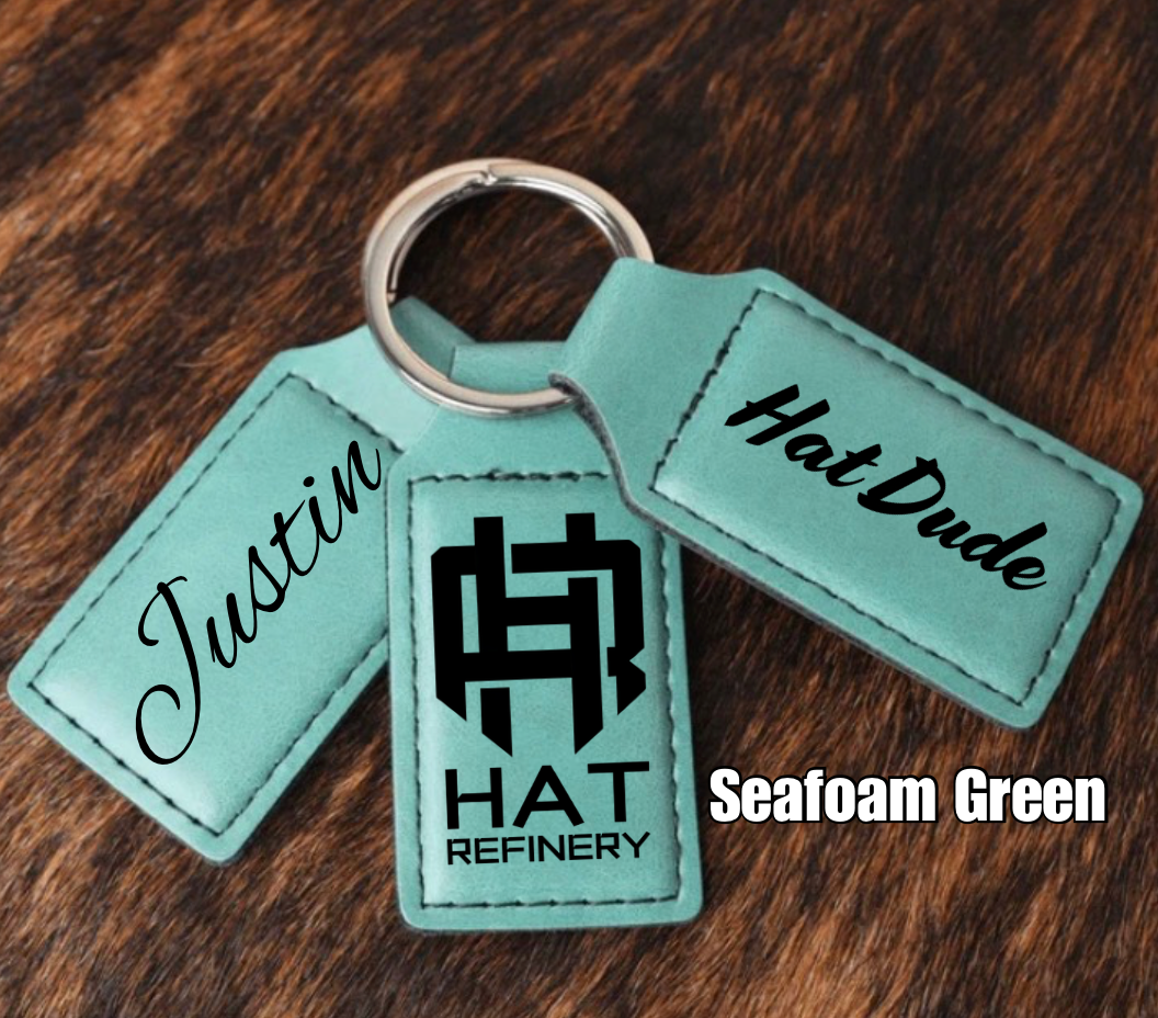 Customizable Leatherette Keychains | Laser Engraving included | Seafoam