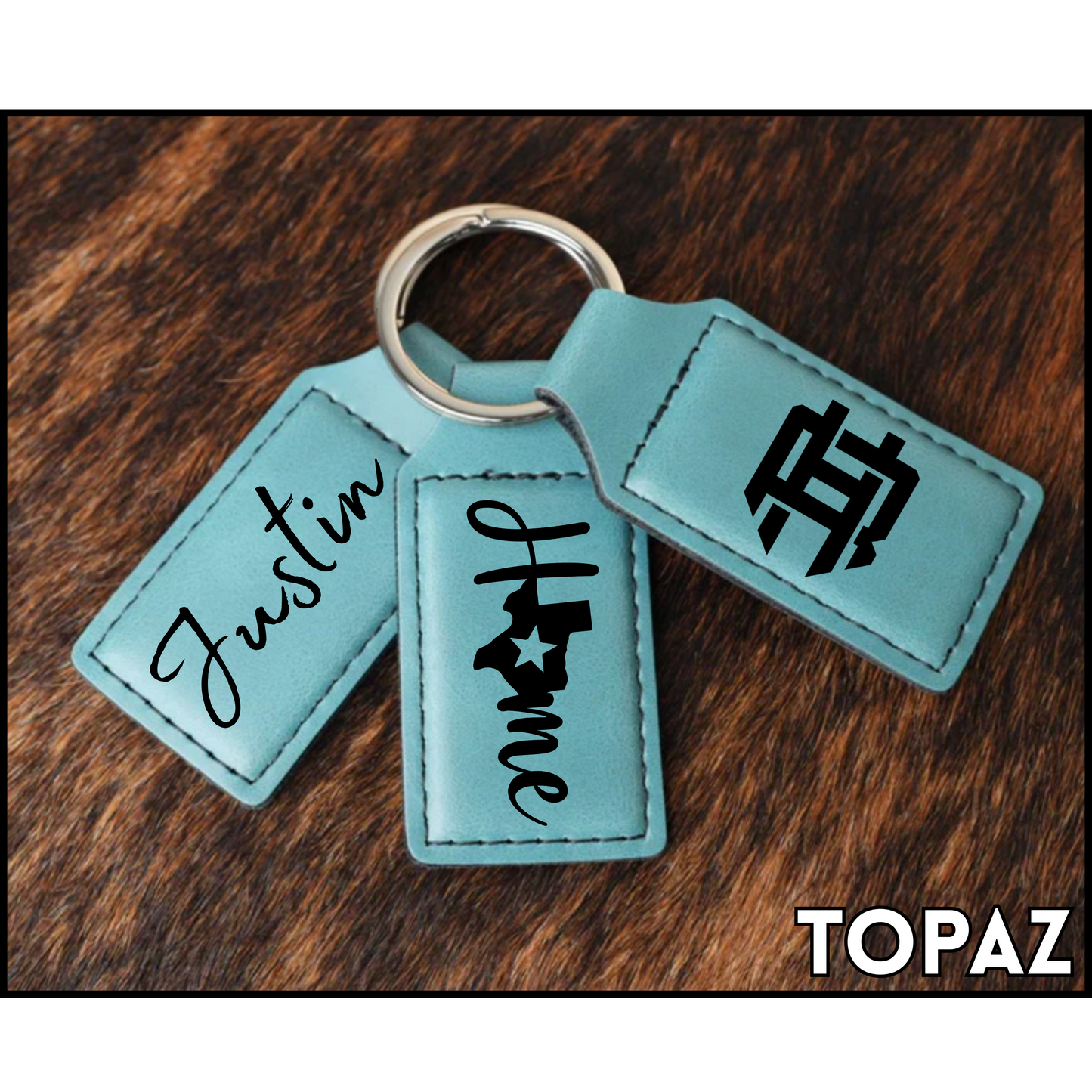 Customizable Leatherette Keychains | Laser Engraving included in Price | Many Colors