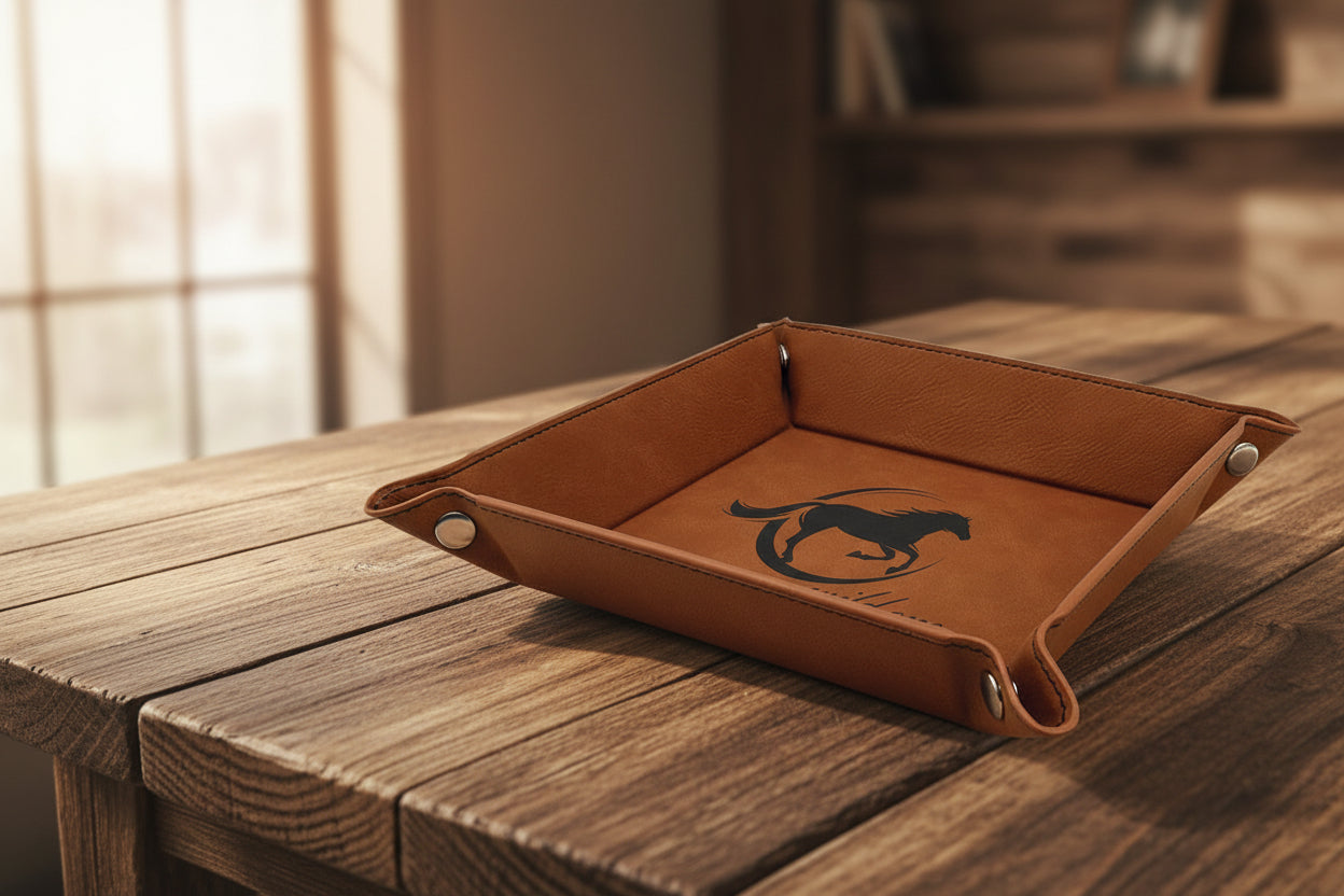 Snap Up Tray with Silver Snaps Leatherette | 9" X 9" | Many Colors To Choose From | Dresser Tray For Pocket Contents
