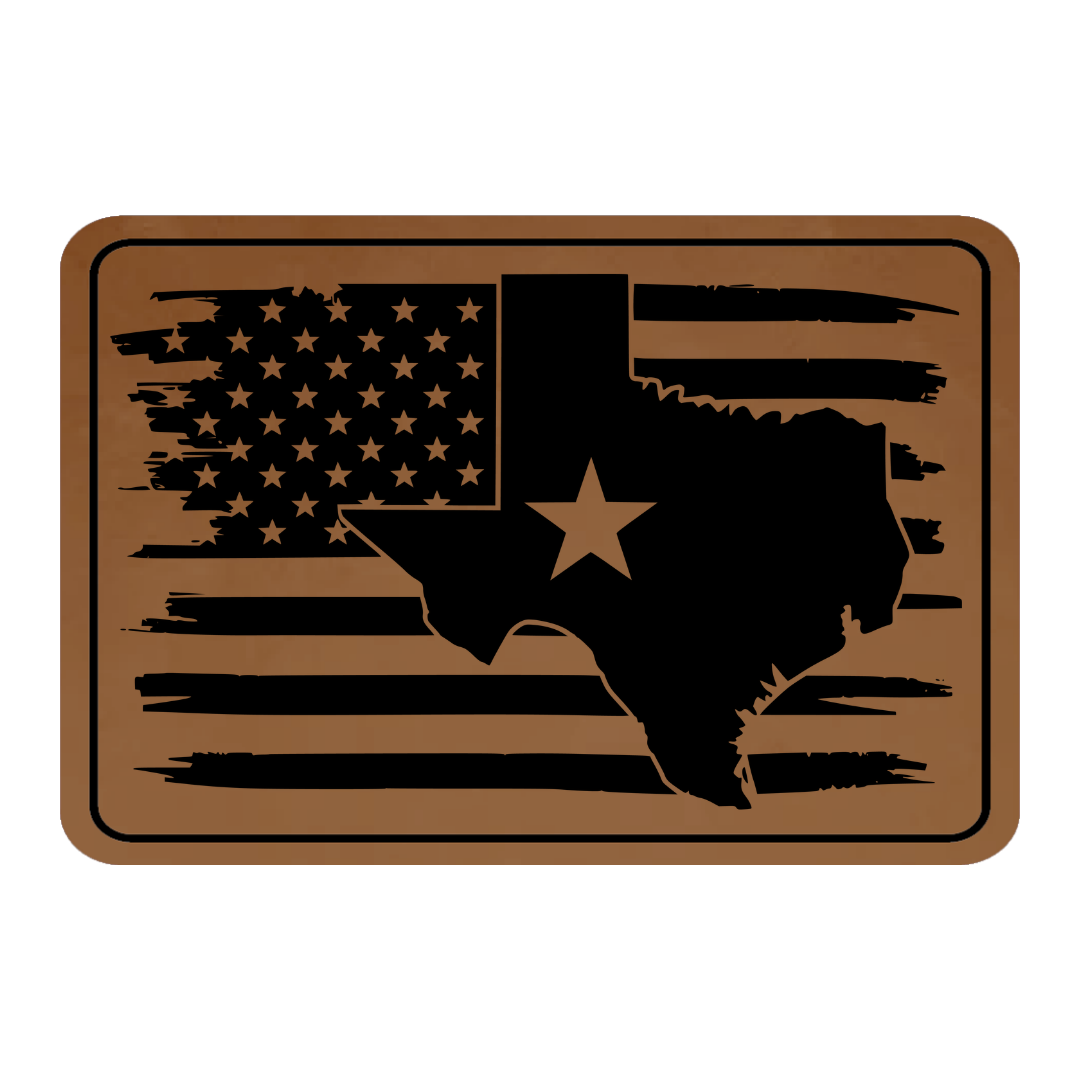 US Flag with Shape of Texas & Star Patch