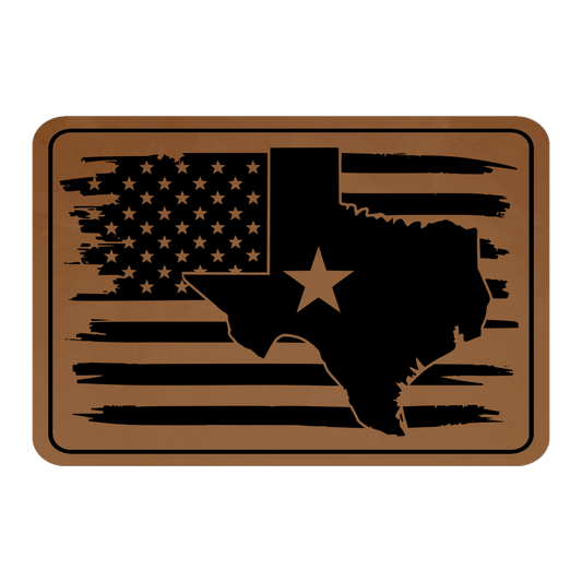 US Flag with Shape of Texas & Star Patch