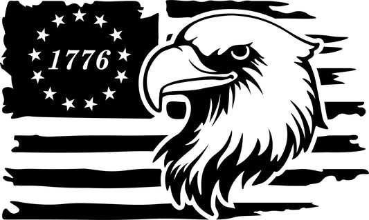 US Flag with 1776 and Eagle Patch