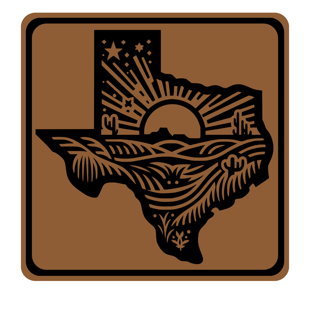 Texas Shape with Cactus and other Designs Patch