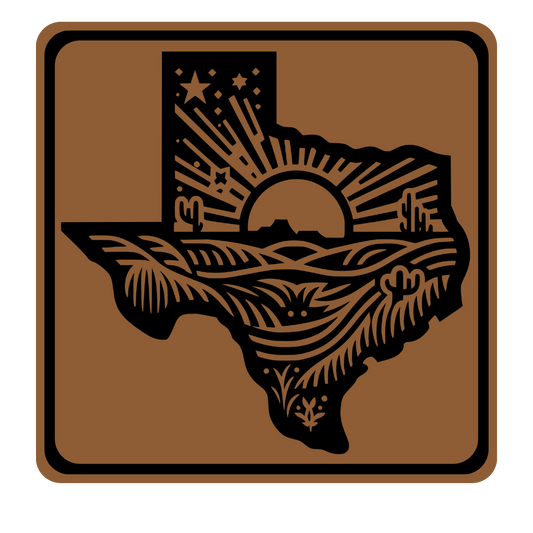 Texas Shape with Cactus and other Designs Patch