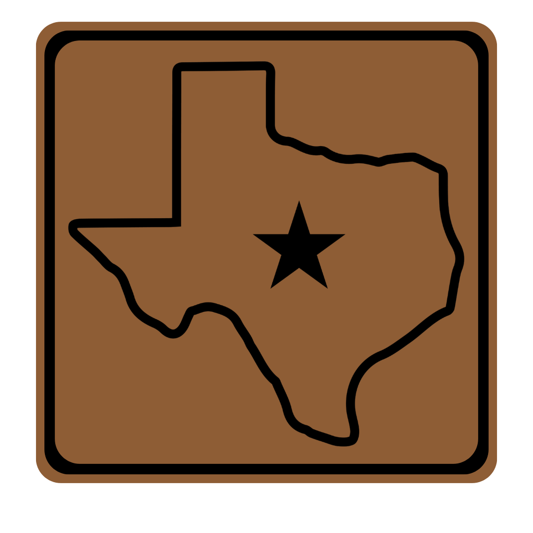 Shape of Texas with Star in Center Patch | Rawhide
