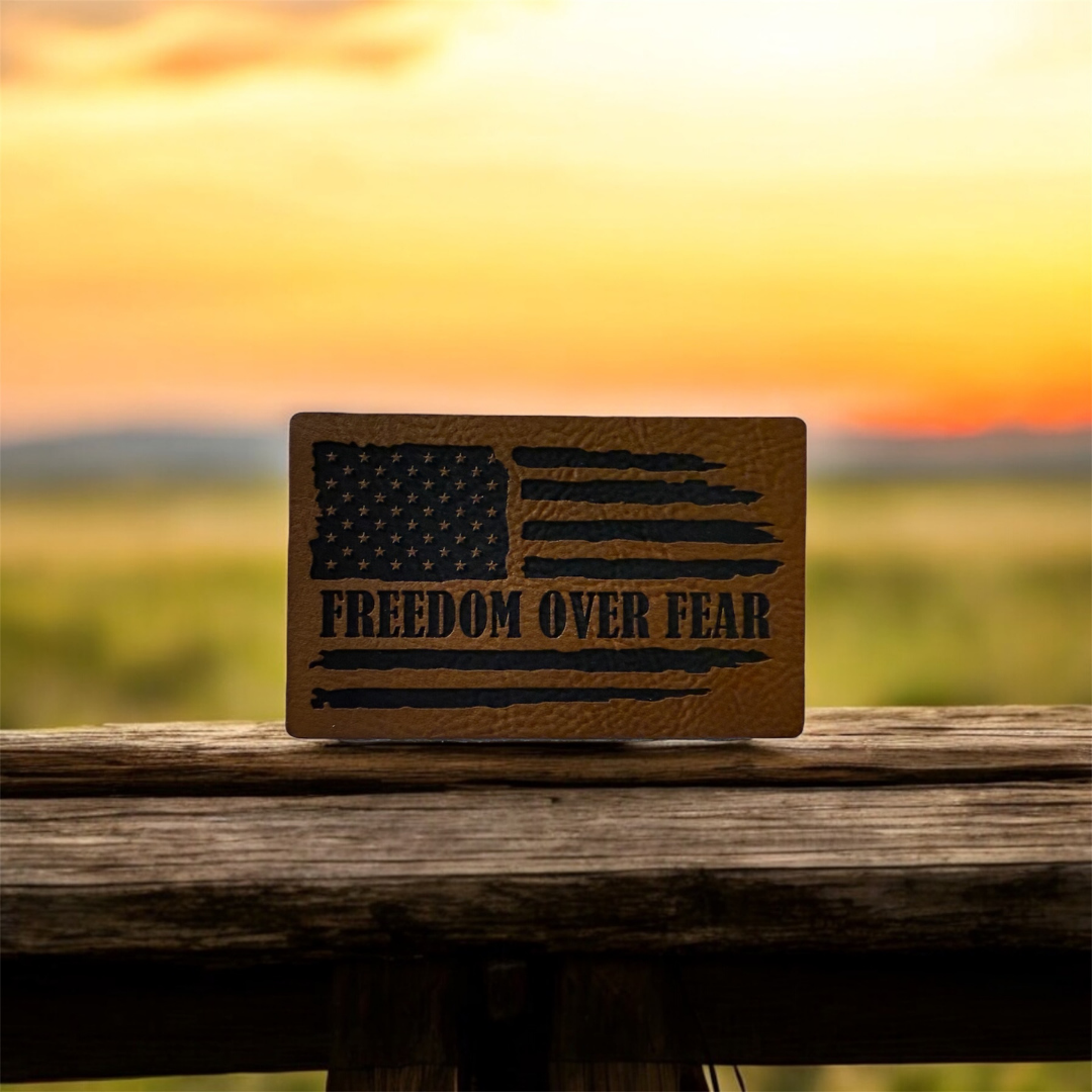 US Flag with Freedom Over Fear Patch