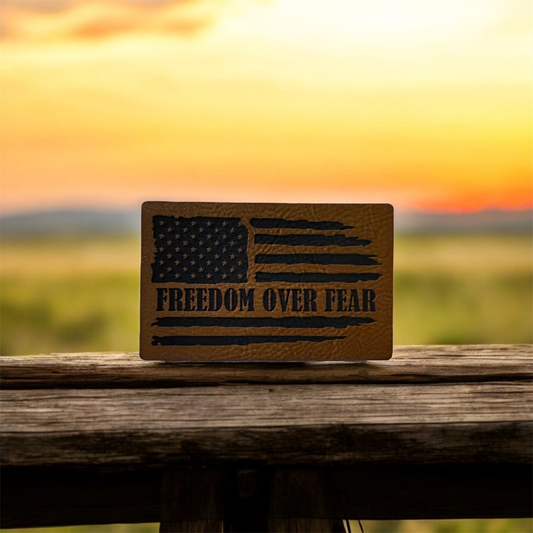 US Flag with Freedom Over Fear Patch