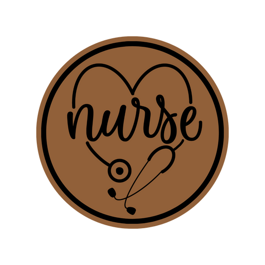 Circle Patch | Stethoscope in shape of heart with Nurse