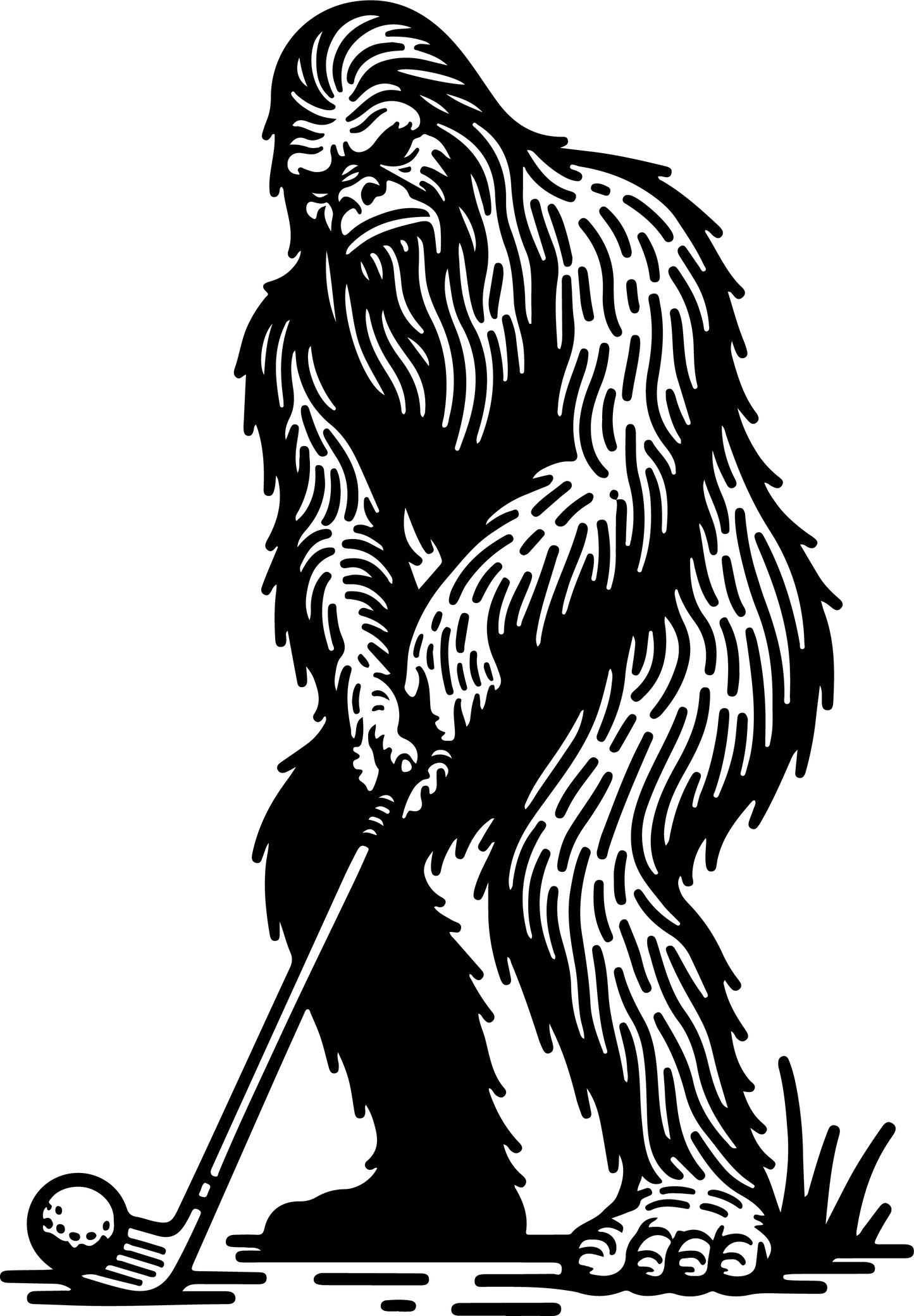 Bigfoot Playing Golf Patch