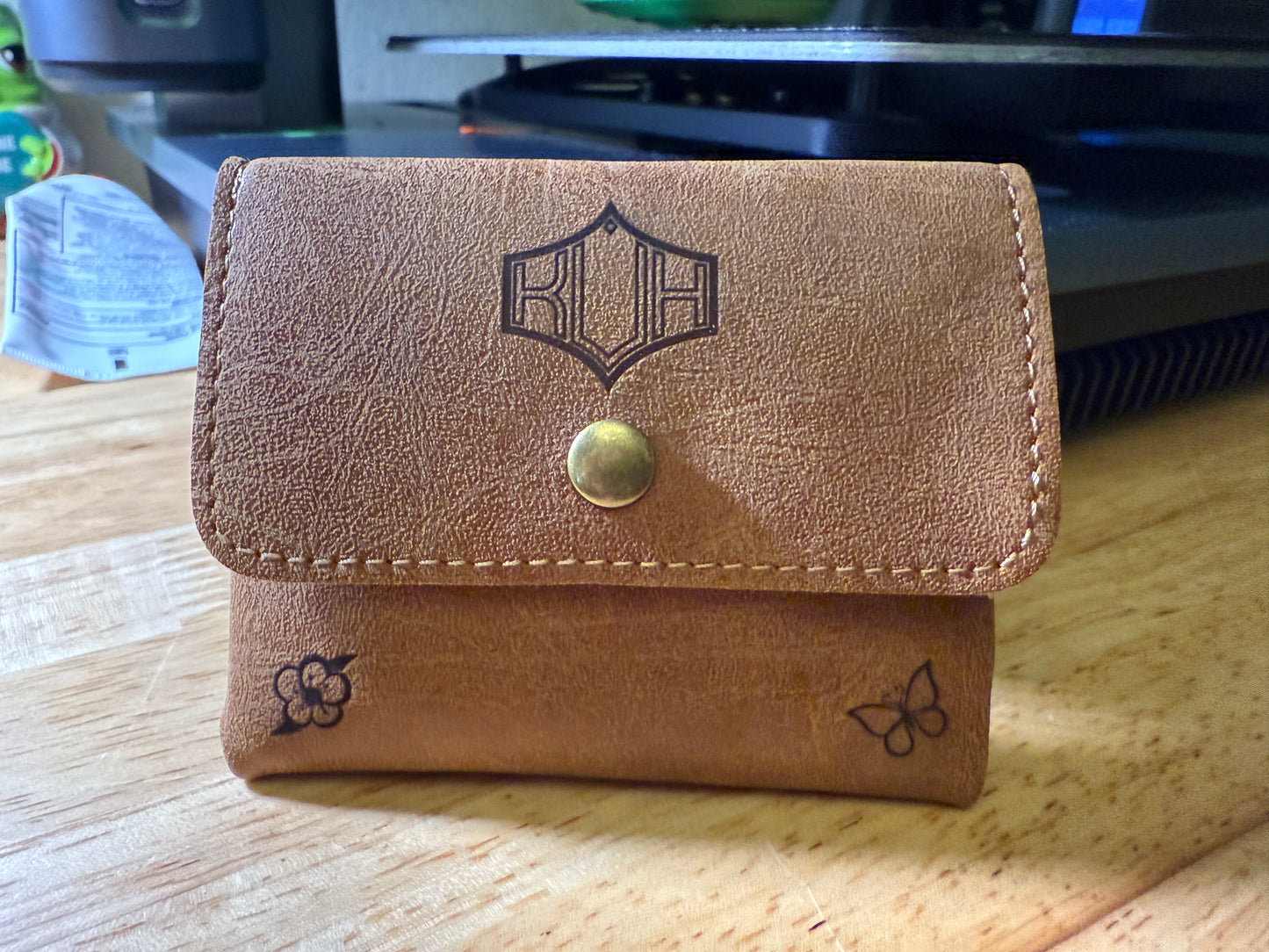 Customizable Leatherette Coin Pouch with Snap Button 4" X 3" | Laser Engraved