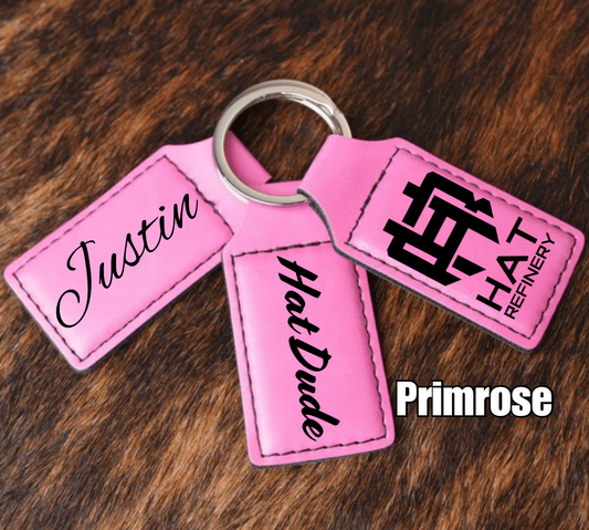 Customizable Leatherette Keychains | Laser Engraving included | Primrose to Black