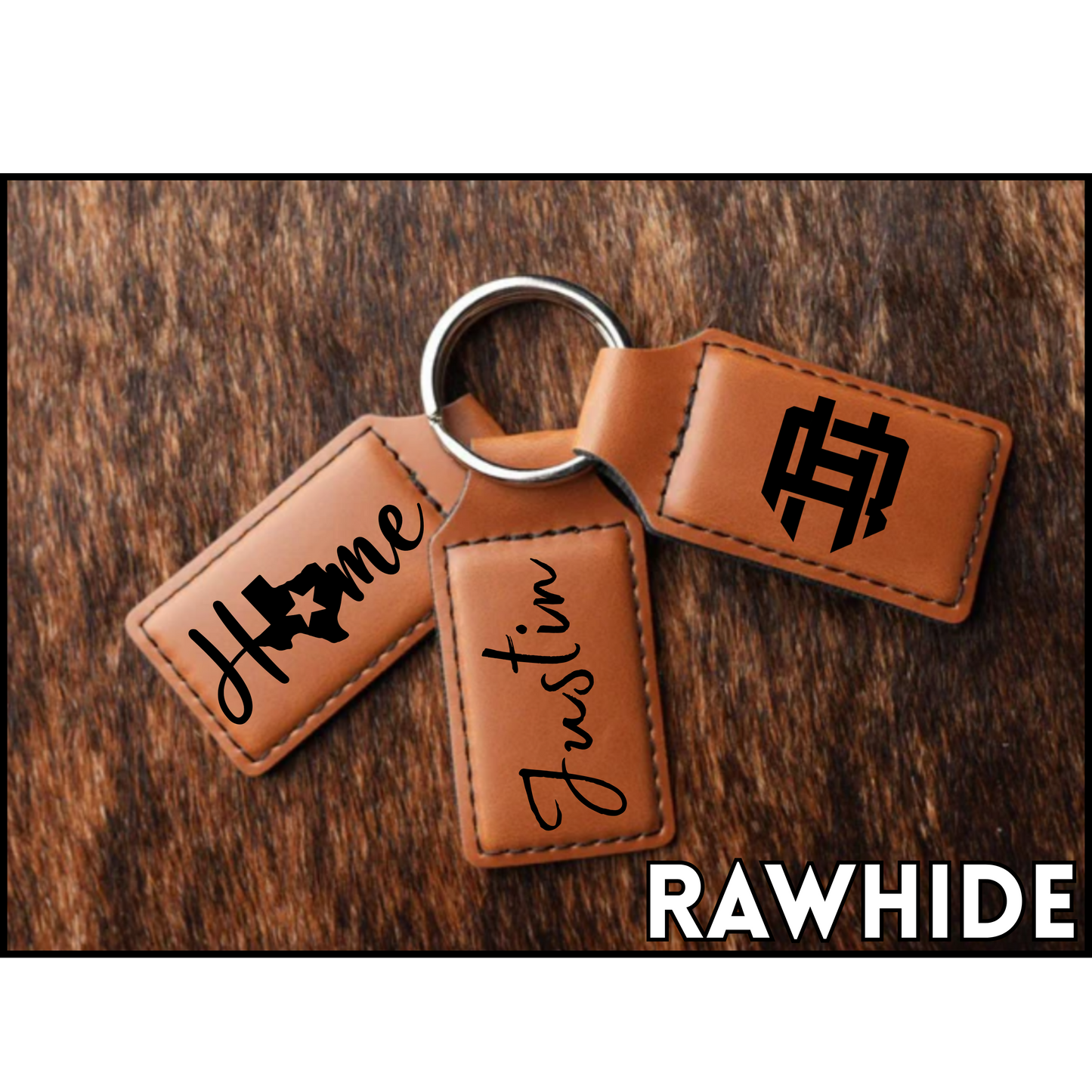 Customizable Leatherette Keychains | Laser Engraving included in Price | Many Colors