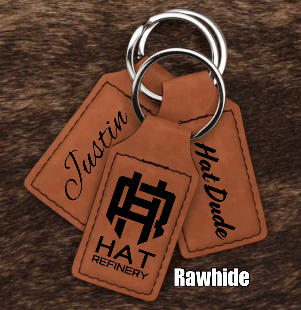 Customizable Leatherette Keychains | Laser Engraving included | Rawhide to Black
