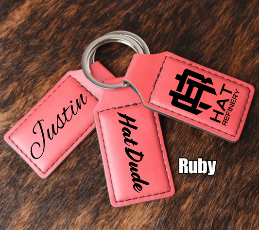 Customizable Leatherette Keychains | Laser Engraving included | Ruby