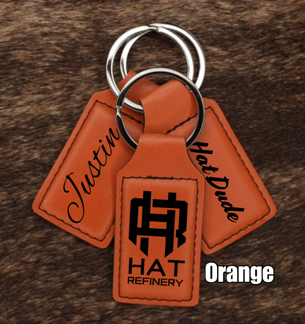 Customizable Leatherette Keychains | Laser Engraving included | Orange