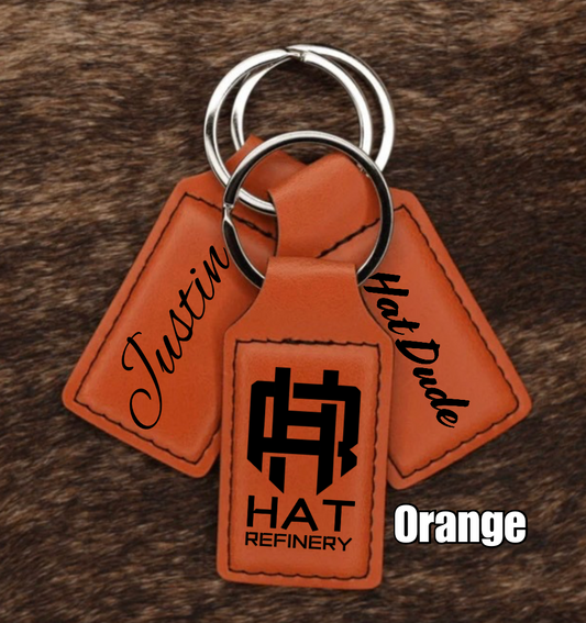 Customizable Leatherette Keychains | Laser Engraving included | Orange