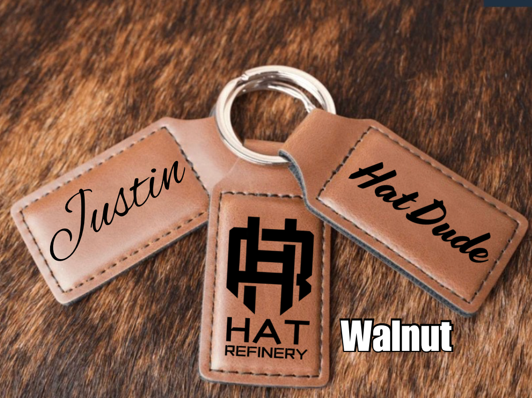 Customizable Leatherette Keychains | Laser Engraving included | Walnut to Black
