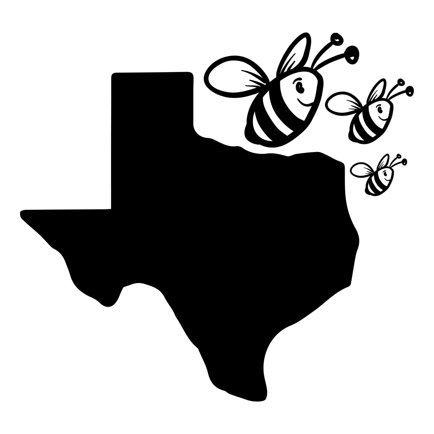 Texas Outline with Bee's Patch