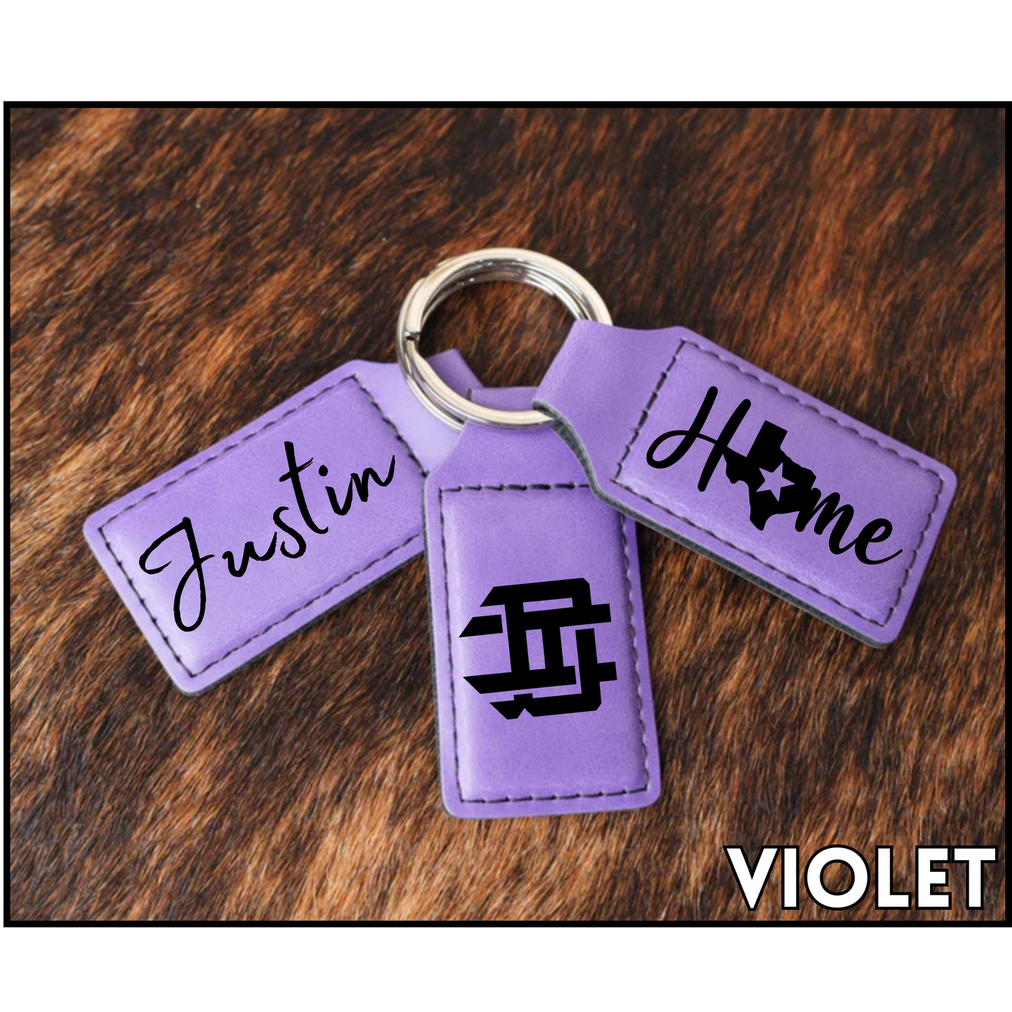 Customizable Leatherette Keychains | Laser Engraving included in Price | Many Colors