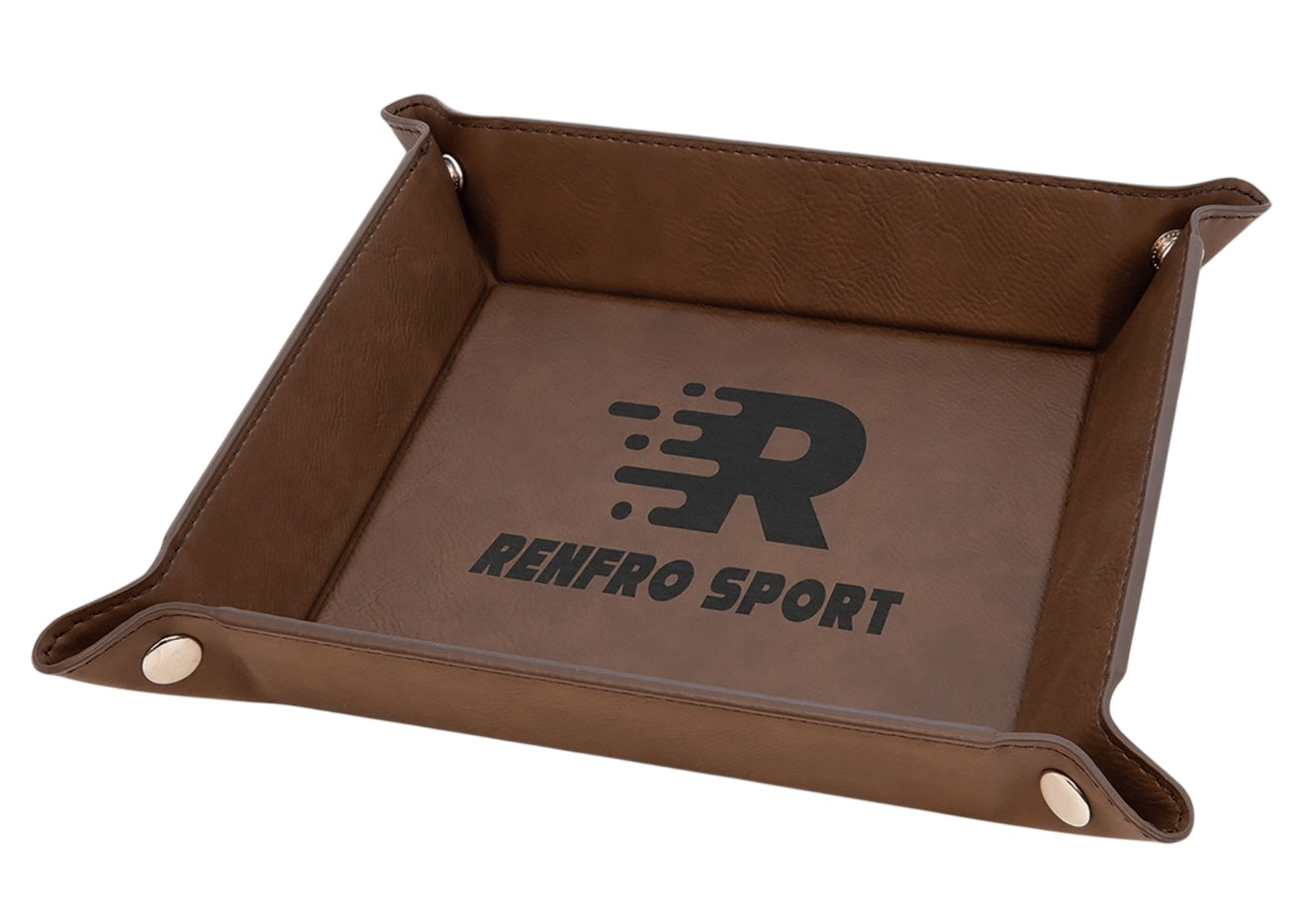 Snap Up Tray with Silver Snaps Leatherette | 6" X 6" | Many Colors To Choose From | Dresser Tray For Pocket Contents