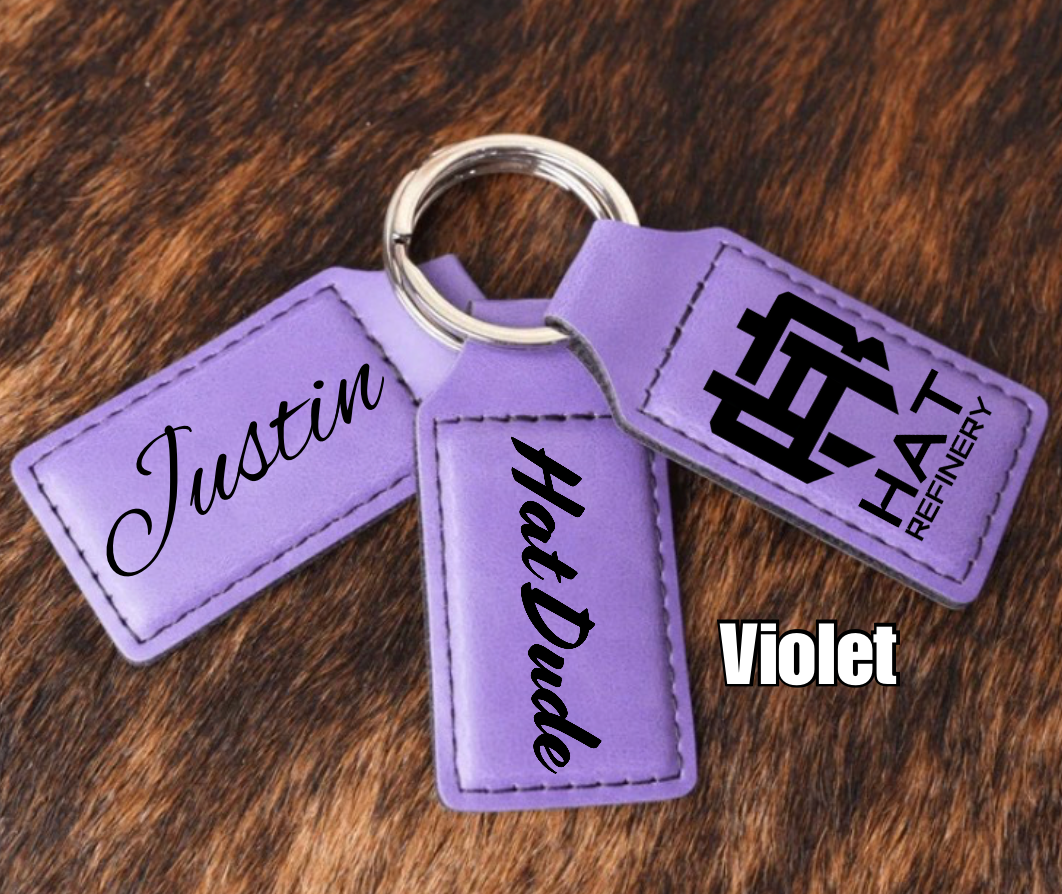 Customizable Leatherette Keychains | Laser Engraving Included | Violet to Black