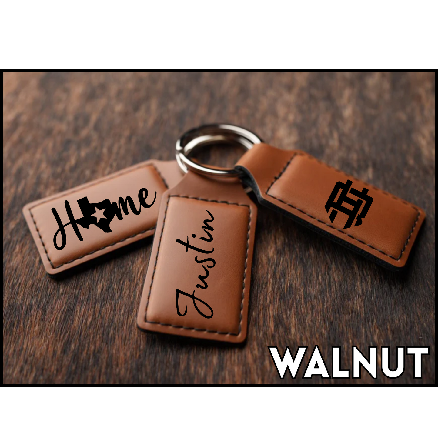 Customizable Leatherette Keychains | Laser Engraving included in Price | Many Colors