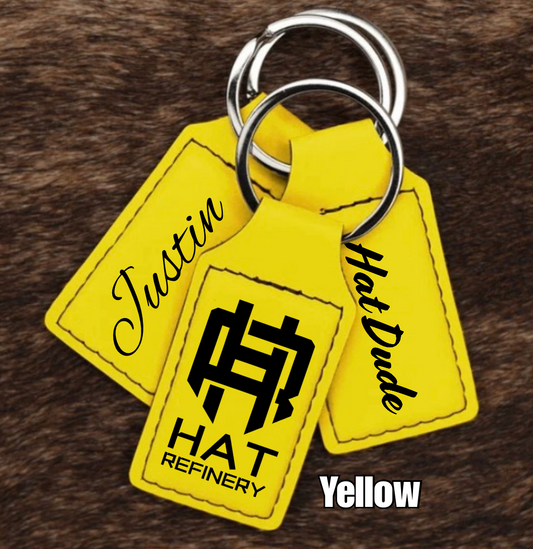 Customizable Leatherette Keychains | Laser Engraving included | Yellow to Black
