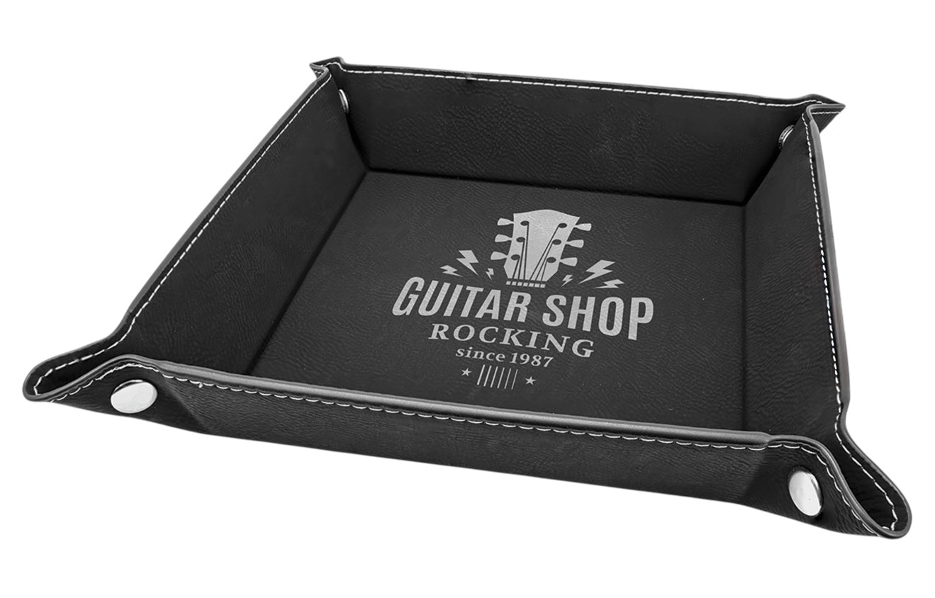 Snap Up Tray with Silver Snaps Leatherette | 6" X 6" | Many Colors To Choose From | Dresser Tray For Pocket Contents