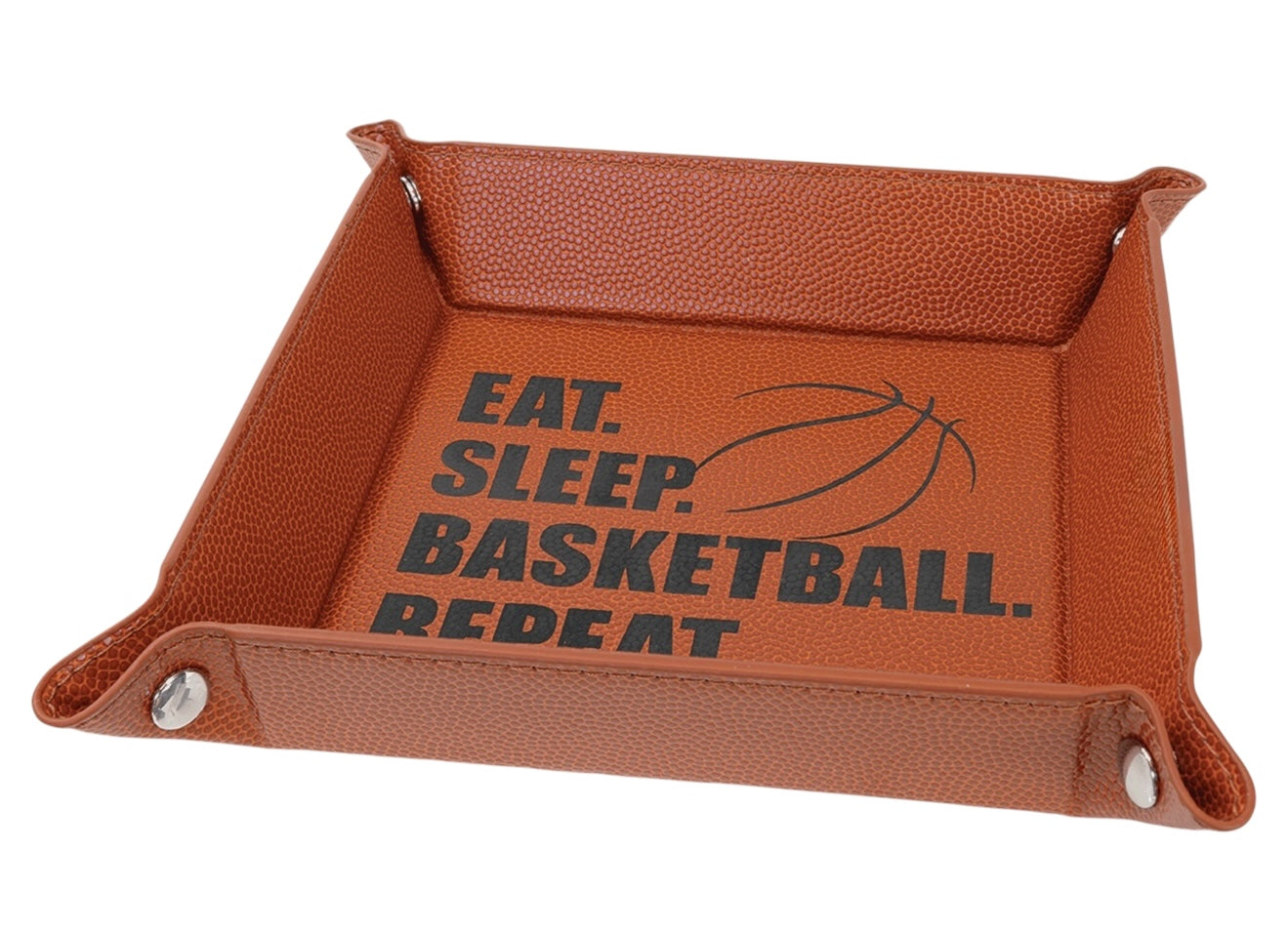 Snap Up Tray with Silver Snaps Leatherette | 6" X 6" | Many Colors To Choose From | Dresser Tray For Pocket Contents